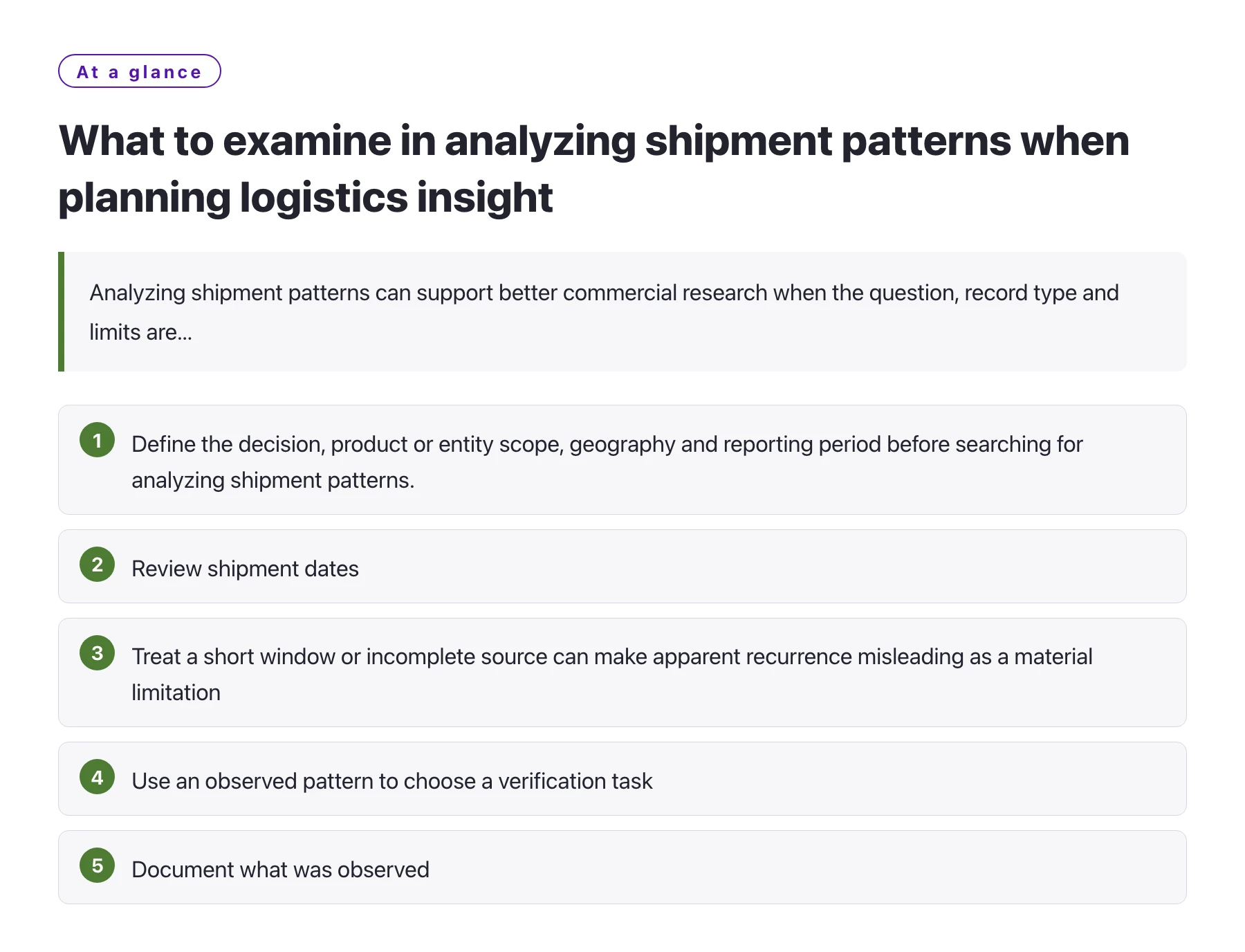 What to examine in analyzing shipment patterns when planning logistics insight——全文要点速览
